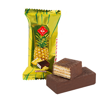 Цукерки глазуровані шоколадною глазур’ю «АНАНАСНІ» 